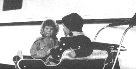 Katherine Hockin (age 3) with Catherine Leonard (2½) on the Empress of Russia