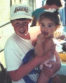California Reunion, summer 1991, holding Christina McAllister