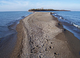 Sandbar at the tip of the point